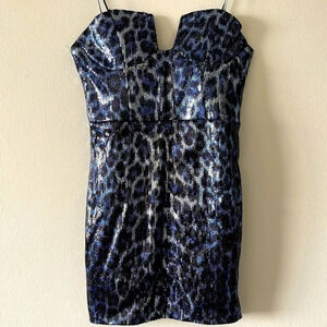 NWT Zara Blue Sequin Mini Dress with tags